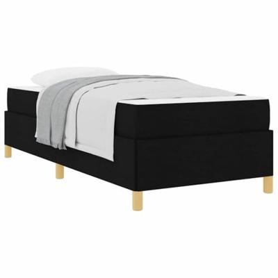 Boxspring bed Anders Zwart en Bruin en Wit 80 x 200 cm Stof