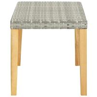 Tuinbank 120 cm poly rattan en massief acaciahout grijs - thumbnail