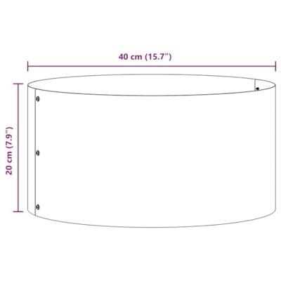 VidaXL Plantenring antraciet 40 x 40 x 20 cm koudgewalst staal