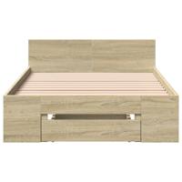 Bedframe met lade bewerkt hout sonoma eikenkleurig 90x190 cm - thumbnail