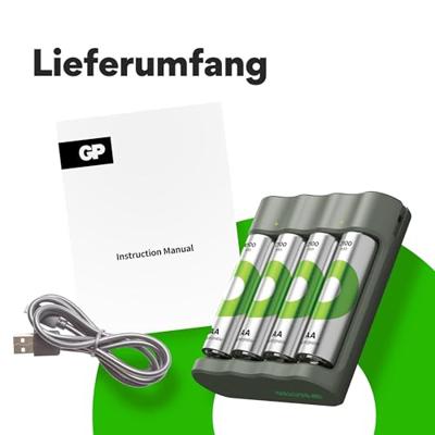 GP Batteries ReCyko+ B441 batterij-oplader Huishoudelijke batterij USB GP Batteries ReCyko+ B441 batterij-oplader Huishoudelijke batterij USB