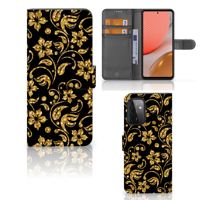 Samsung Galaxy A72 Hoesje Gouden Bloemen - thumbnail