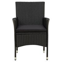 5-delige Tuinset met kussens poly rattan zwart - thumbnail