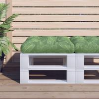VidaXL Palletkussen bladpatroon 60x60x12 cm stof - thumbnail