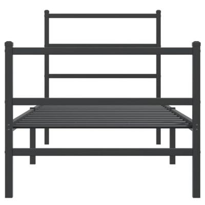 Bedframe met hoofd- en voeteneindemetaal zwart 80x200 cm