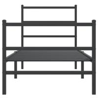 Bedframe met hoofd- en voeteneindemetaal zwart 80x200 cm - thumbnail