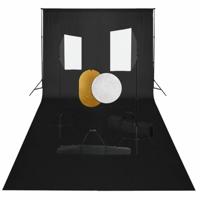 Fotostudioset met softboxlampen, achtergrond en reflector - thumbnail