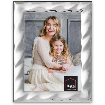 Haes Deco Verzilverde Fotolijst Prato voor een foto van 9x13 cm - Fraai Verzilverd met luxe Houten achterzijde en standaard om neer te zetten
