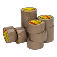 Pp solvent tape (nar) 28 micron 50 mm x 66 meter bruin | 6 stuks - thumbnail