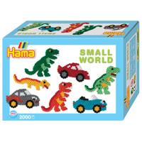 Hama strijkkralenset - dino en auto, 2000st. - thumbnail