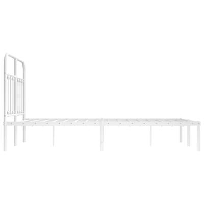 Bedframe met hoofdbord metaal wit 120x190 cm