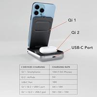 Satechi Duo draadloze oplader stand & powerbank (10.000 mAh/10W) - Space Gray - thumbnail