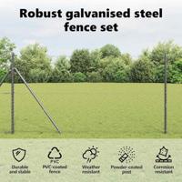 VidaXL Afrasteringspaal grijs 25 x 1,2 m (50 mm gaas) staal - thumbnail