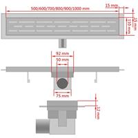 Doucheputje rechthoekig 630x140 mm roestvrij staal - thumbnail