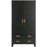 WOOOD Kledingkast 'Dian' 180 x 94cm, kleur Diep Zwart - thumbnail