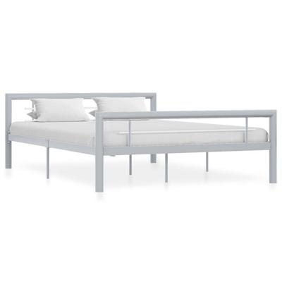 VidaXL Bedframe metaal grijs en wit 120x200 cm VidaXL Bedframe metaal grijs en wit 120x200 cm