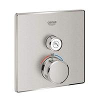 Opbouwdeel GROHE Grohtherm Smartcontrol Douche T, Vierkant Supersteel - thumbnail