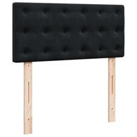 Ottoman bed met matras 80x200cm fluweel zwart - thumbnail