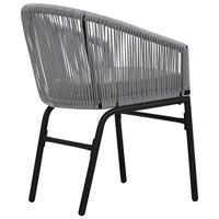 3-delige Bistroset met kussens PVC-rattan antraciet - thumbnail