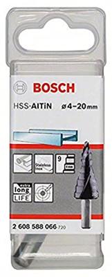 Bosch Accessories 2608588066 HSS Getrapte boor 4 - 20 mm TiAIN Gezamenlijke lengte 70.5 mm 3 vlakken schacht 1 stuk(s)