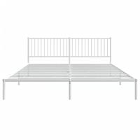Bedframe met hoofdeinde staal wit 208x208x90,5 cm - thumbnail