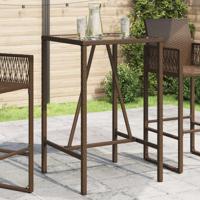 Tuinbartafel 70x70x110 cm poly rattan bruin - thumbnail