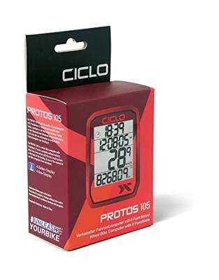 CICLOSPORT fietscomputer "protos 105" bike computer protos 105 red