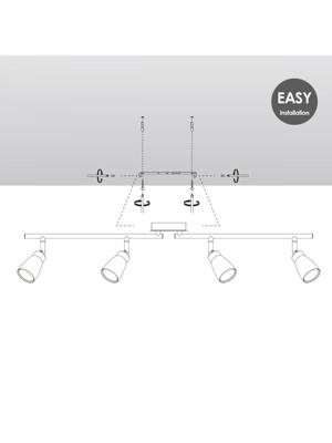 Light depot - LED opbouwspot Alba 4 lichts - 81 cm - aluminium - Outlet