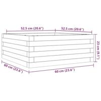 VidaXL Plantenbak 60x60x23 cm massief grenenhout wit - thumbnail