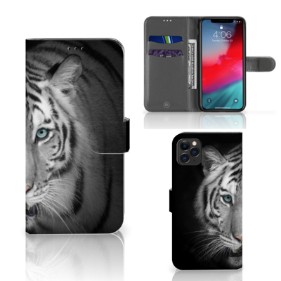 Apple iPhone 11 Pro Max | Telefoonhoesje | Met pasjeshouder | Tijger Apple iPhone 11 Pro Max | Telefoonhoesje | Met pasjeshouder | Tijger