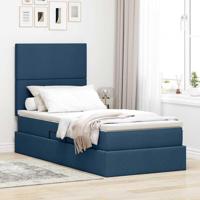 Opbergbed met LED met matras Blauw 90 x 200 cm Polyester - thumbnail