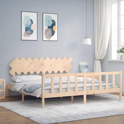 Bedframe zonder matras massief grenenhout 200x200 cm