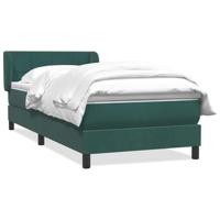 Boxspring met matras fluweel donkergroen 90x210 cm - thumbnail