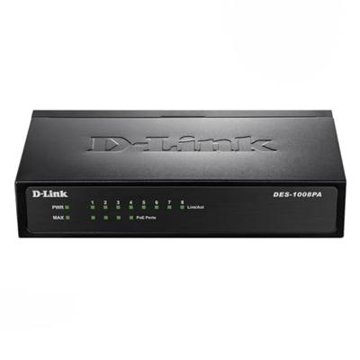 D-Link DES-1008PA Netwerk switch 8 poorten 100 MBit/s PoE-functie D-Link DES-1008PA Netwerk switch 8 poorten 100 MBit/s PoE-functie