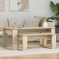 Koffietafel Set 2 pcs Sonoma Eiken Bewerkt hout - thumbnail