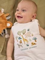 Mouwloze slaapzak SAVANA wit, bedrukt - thumbnail