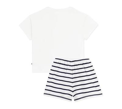 Pyjamashort voor kinderen met hartjesprint PETIT BATEAU marineblauw
