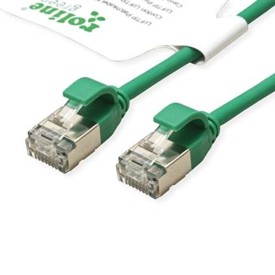 ROLINE GREEN F/UTP DataCenter Patchkabel Cat.6A (Class EA), LSOH, extra dun, groen, 1 m
