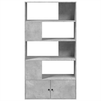 Boekenkast 100x36x189 cm bewerkt hout betongrijs