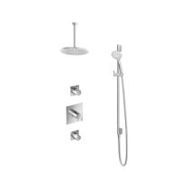 Hotbath Get Together doucheset met 2 stopkranen met 3 standen-handdouche, 30 cm plafondbuis, 25 cm hoofddouche, glijstang, chroom - thumbnail