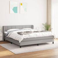 Boxspring met matras stof lichtgrijs 180x200 cm - thumbnail