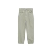 Mango cropped high waist tapered fit jeans lichtgroen - thumbnail