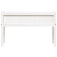 Plantenbak met poten 110x31x70 cm massief grenenhout wit - thumbnail