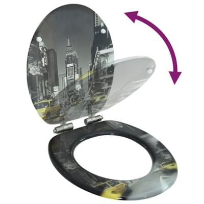 VidaXL Toiletbril met soft-close deksel new york mdf