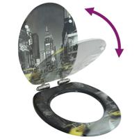 VidaXL Toiletbril met soft-close deksel new york mdf - thumbnail