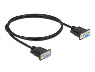 DeLOCK 86608 seriële kabel Zwart 1 m RS-232 Sub-D9