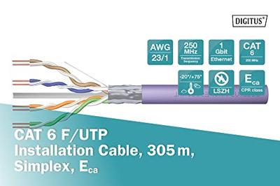 Digitus DK-1623-VH-305 Netwerkkabel CAT 6 F/UTP 0.25 mm² Violet 305 m