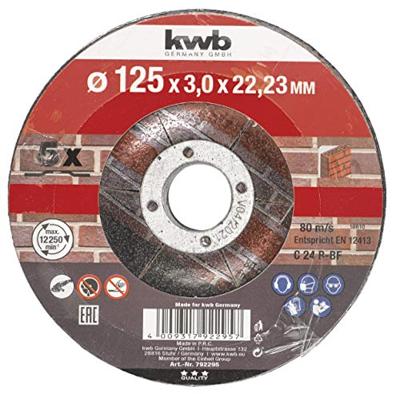 kwb 792295 Doorslijpschijf recht 125 mm 5 stuk(s) Steen