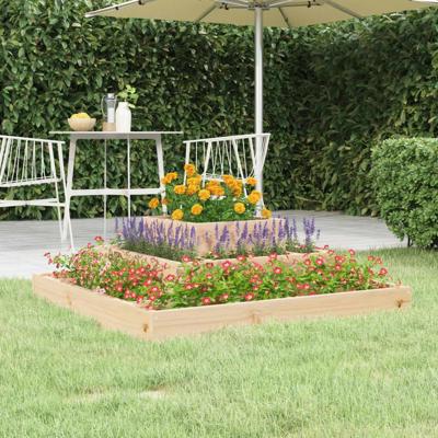 VidaXL Plantenbak 80x80x27 cm massief grenenhout