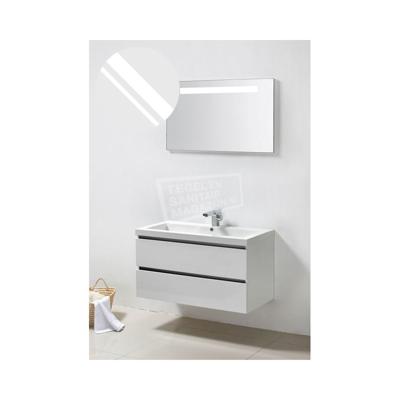 Wiesbaden Trendline badmeubelset 100cm hoogglans wit met spiegel incl. geintegreerde led-verlichting Wiesbaden Trendline badmeubelset 100cm hoogglans wit met spiegel incl. geintegreerde led-verlichting